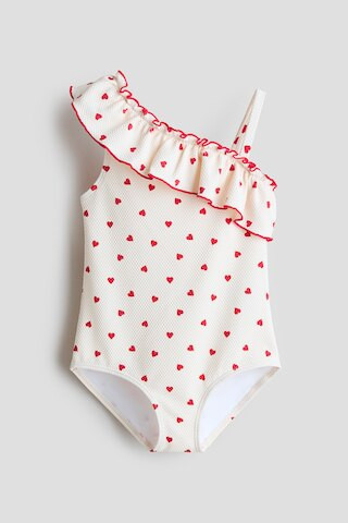H & M - Flounced One-Shoulder Swimsuit - Beige | H&M (US + CA)