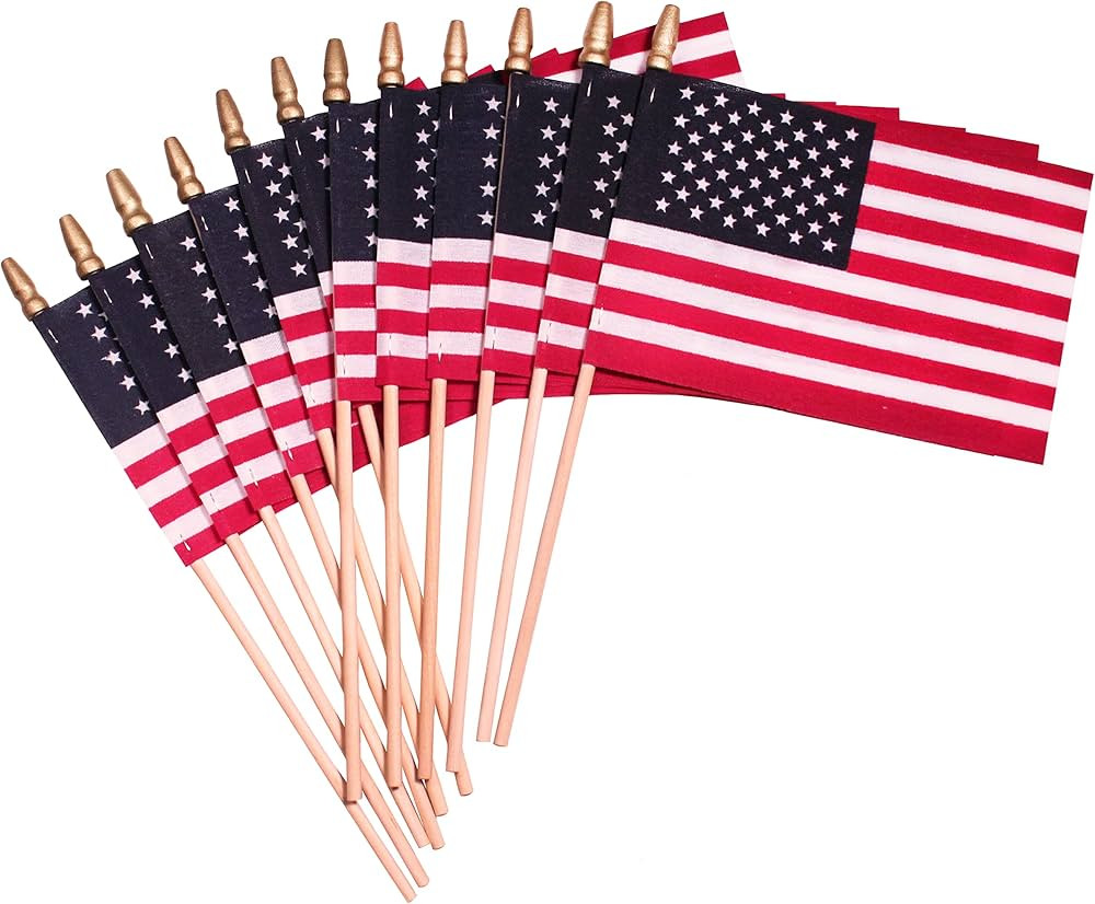 American Flags on Stick - Handheld Spearhead US Flag for 4th of July, Memorial Day Event Decorati... | Amazon (US)