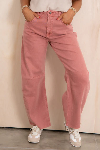 JUST BLACK DENIM Vintage Mauve Barrel Jean | The Willow Tree