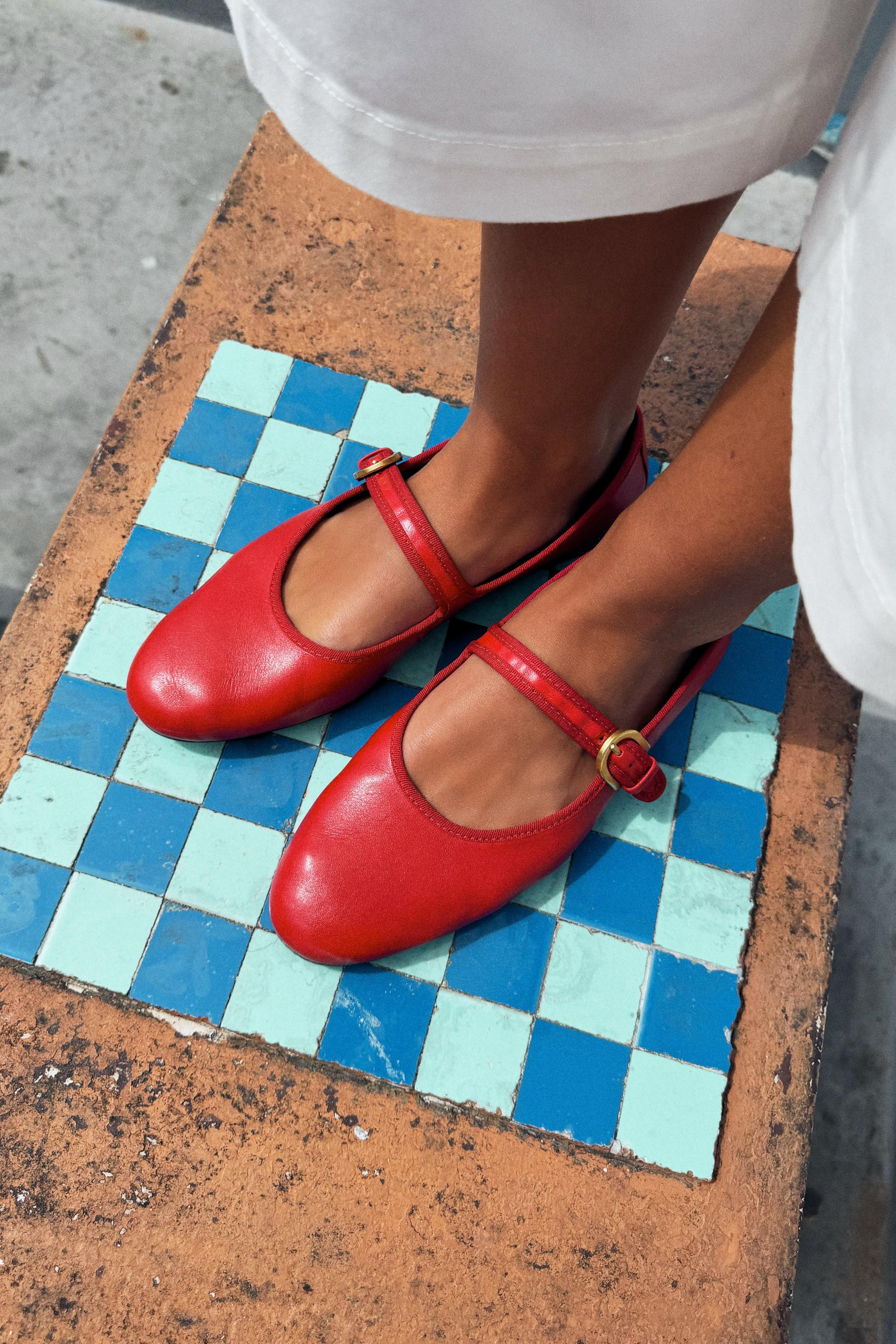FLAT LEATHER BALLET FLATS | Zara Canada