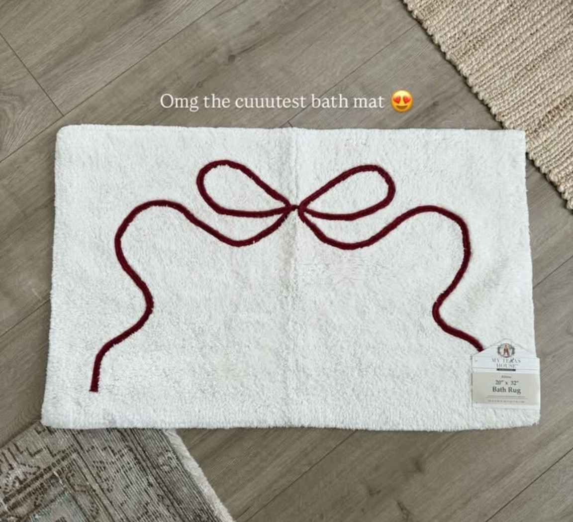 Bath mat with the bows 🎀❤️✨

#LTKHome #LTKSeasonal #LTKSaleAlert