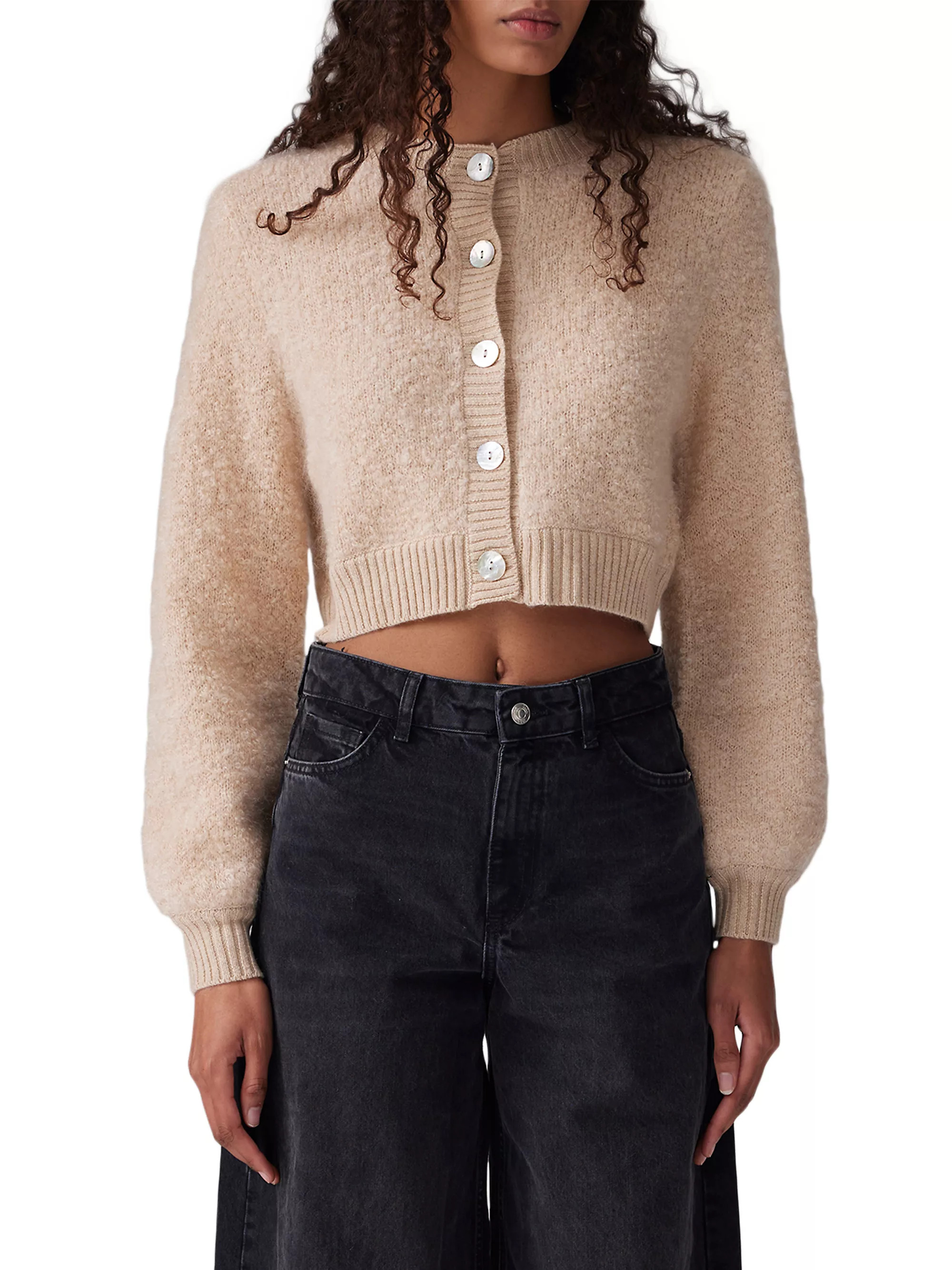 Shop COLORUSH Jackson Mohair Bouclé Crop Cardigan | Saks Fifth Avenue | Saks Fifth Avenue