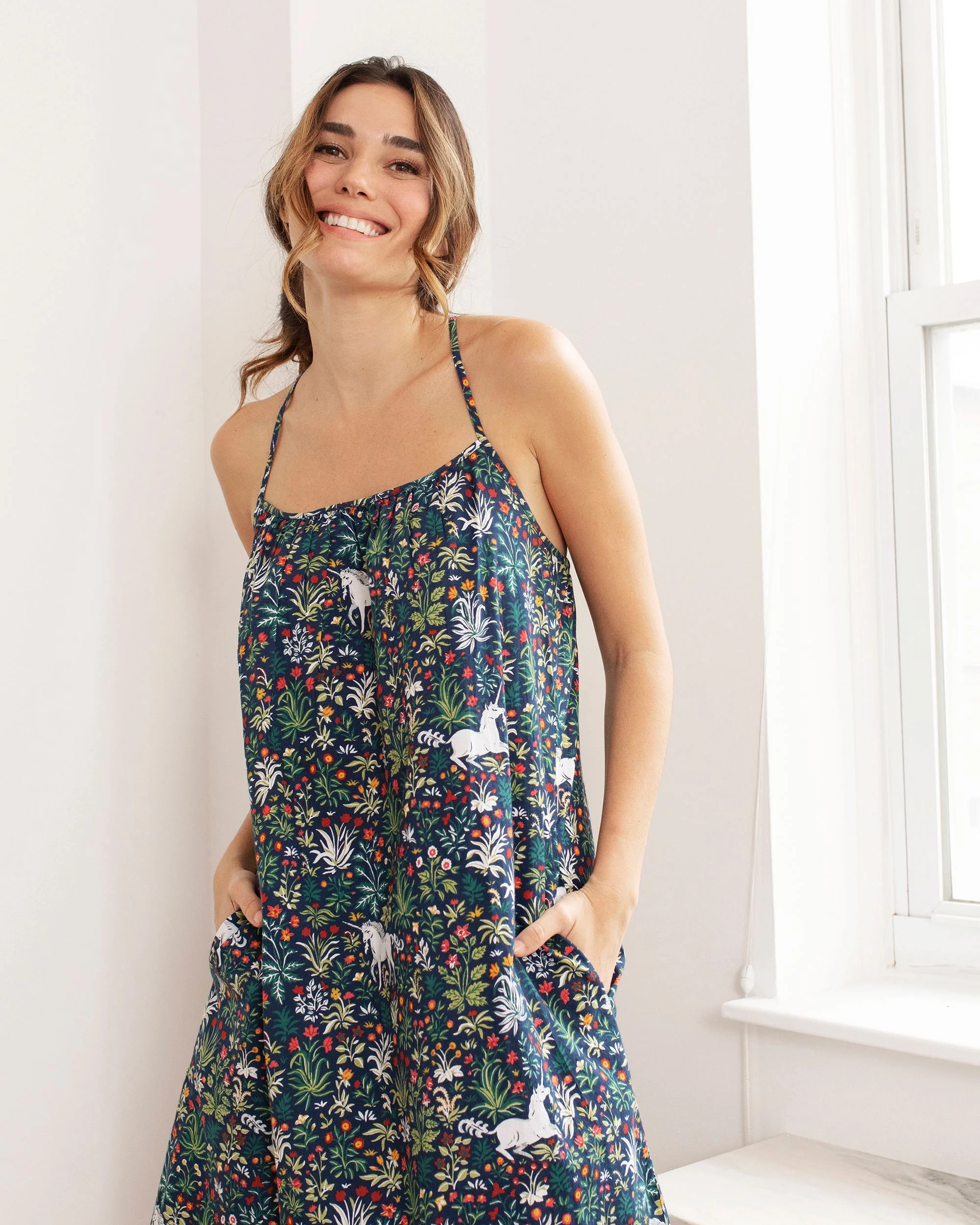 Unicorn&#39;s Garden - Cami Nightgown - Indigo | Printfresh