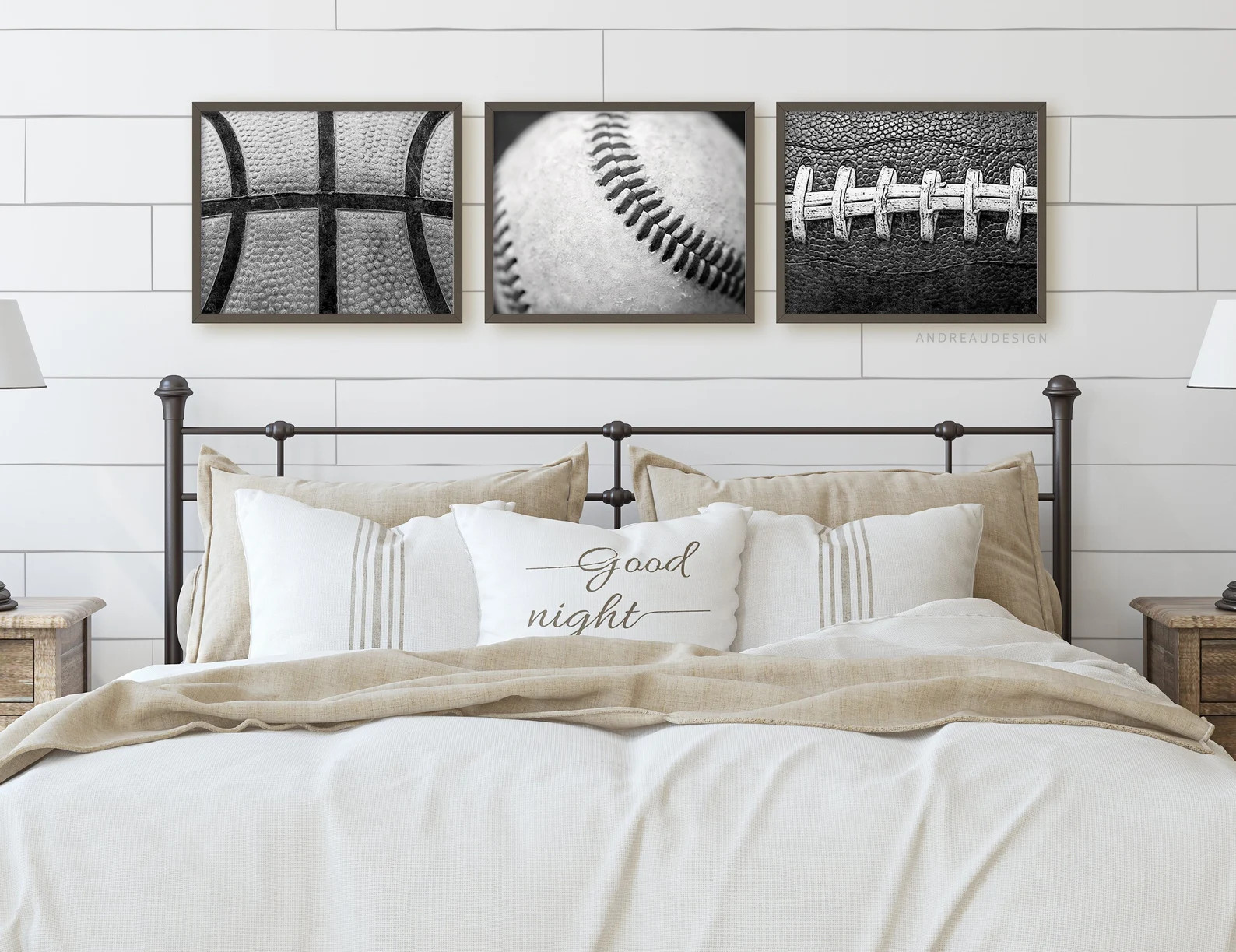 Matching Black and White Sports Balls Prints Baseball - Etsy | Etsy (US)