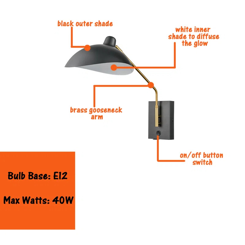 Iron Swing Arm Sconce (Set of 2) | Wayfair North America