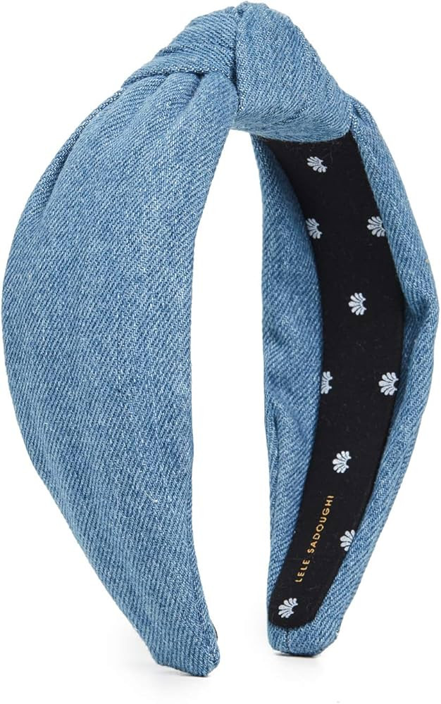 Lele Sadoughi Women's Denim Knotted Headband, Light Denim, Blue, One Size | Amazon (US)