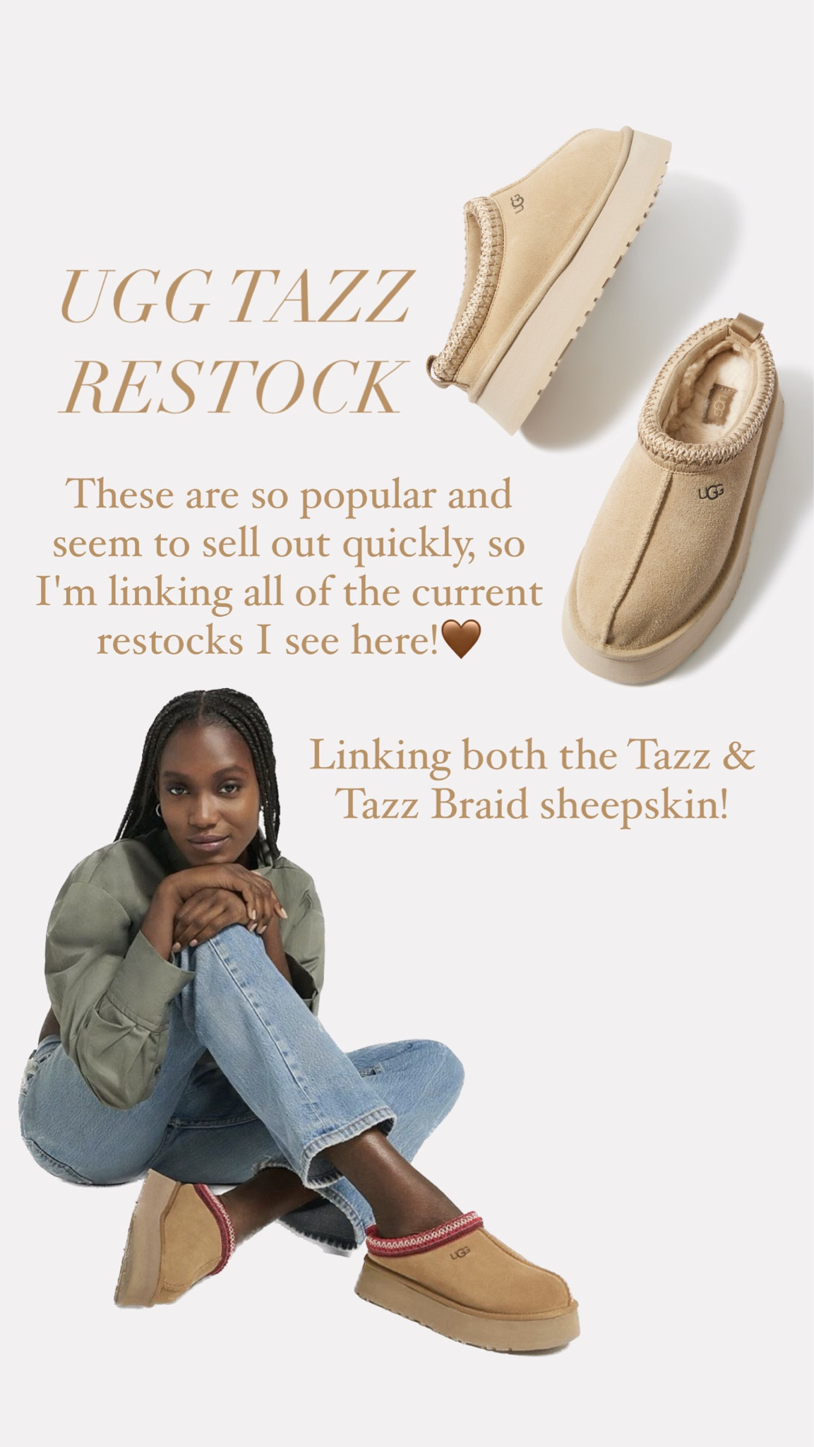Huge ugg tazz restock! Linking everywhere I see them available here!
...........
Mustard seed tazz, tazz restock, ugg tazz, ugg tazz braid sheepskin, ugg tazz sheepskin, ugg tazz restock, tazz slippers, ugg slippers, ugg dupes, tazz dupes, fall shoes, fall trends, trending shoes, comfy shoes, travel day outfit, travel outfit, travel look, travel day look, travel shoes, Uggs restock, gifts for her, gifts for teens, gifts for moms, college essentials, back to school shoes, college must haves, dorm must haves, dorm essentials, Tasman shearling slippers, ugg tasmans, shearling tazz 

#LTKtravel #LTKshoecrush #LTKGiftGuide