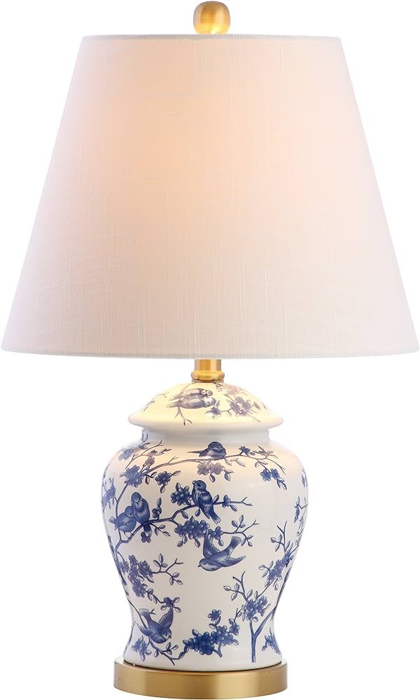 Eyely EYL3005A Copenhagen 22" Chinoiserie LED Table Lamp for Reading Room, Living Room, Office, Bedroom, Classic, Cottage, Traditional, Blue/White | Amazon (US)