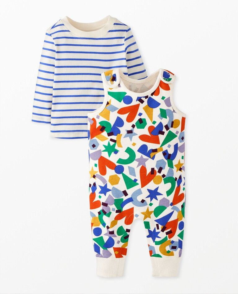 Baby French Terry Overalls & Long Sleeve T-Shirt Set | Hanna Andersson