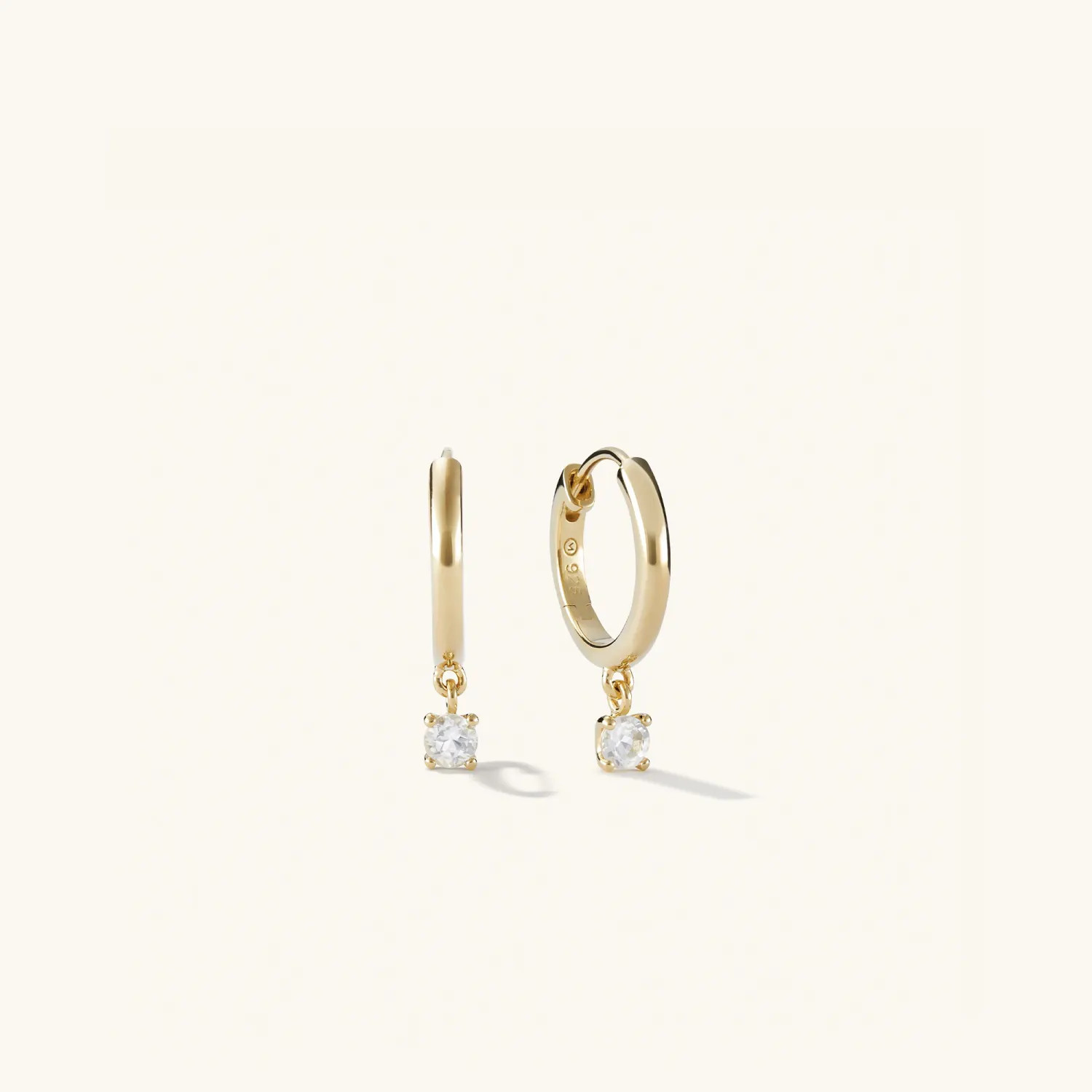 Round Topaz Hoops: Handcrafted in 18k gold vermeil | Mejuri | Mejuri (Global)