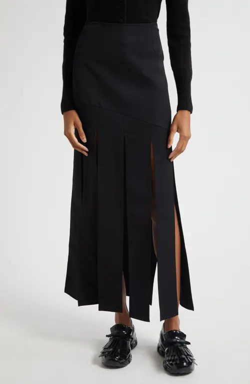 Simone Rocha Bias Cut Multi Slit Maxi Skirt in Black at Nordstrom, Size 0 Us | Nordstrom