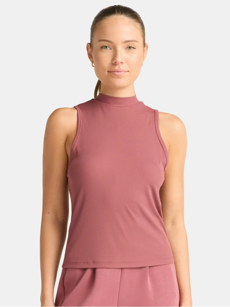Avia Women's Ribbed Mock Neck Tank Top, Sizes XS-XXXL | Walmart (US)