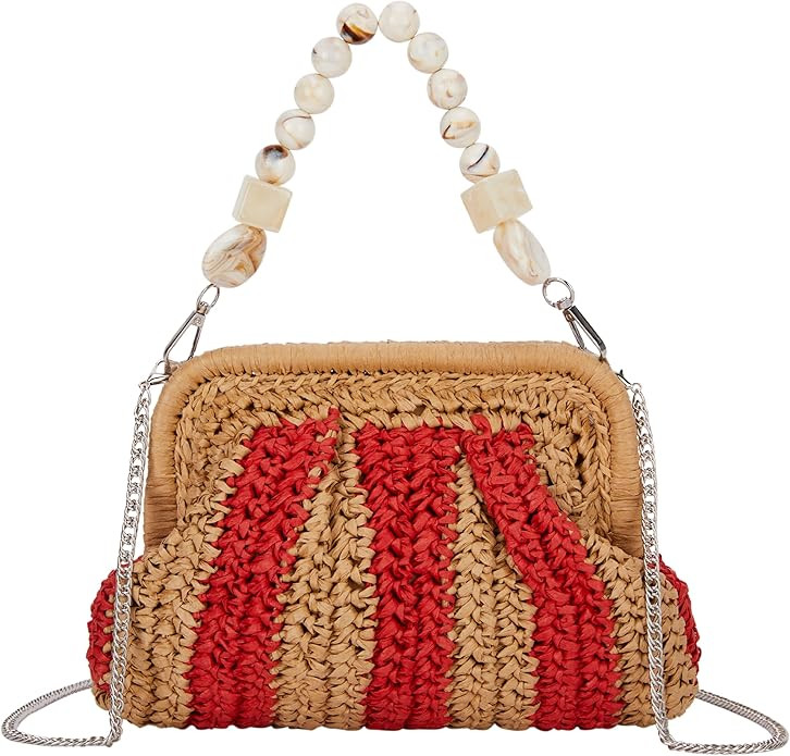 Straw Purses and Handbags，Clutch Purses for Women Casual，Small Woven Purse，Summer Purse Cro... | Amazon (US)