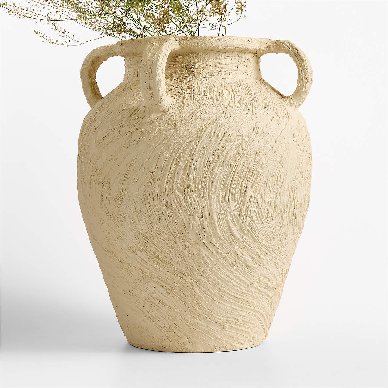 Beach Sand White 16.5" Vase | Crate & Barrel | Crate & Barrel