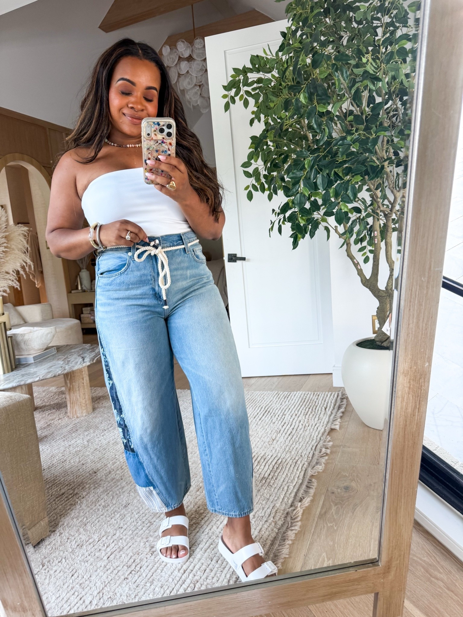 These high waisted jeans are 10/10 with the cutest patchwork from Target! Paired with a tube top also from Target ✨

#LTKSeasonal #LTKootd #LTKgrwm