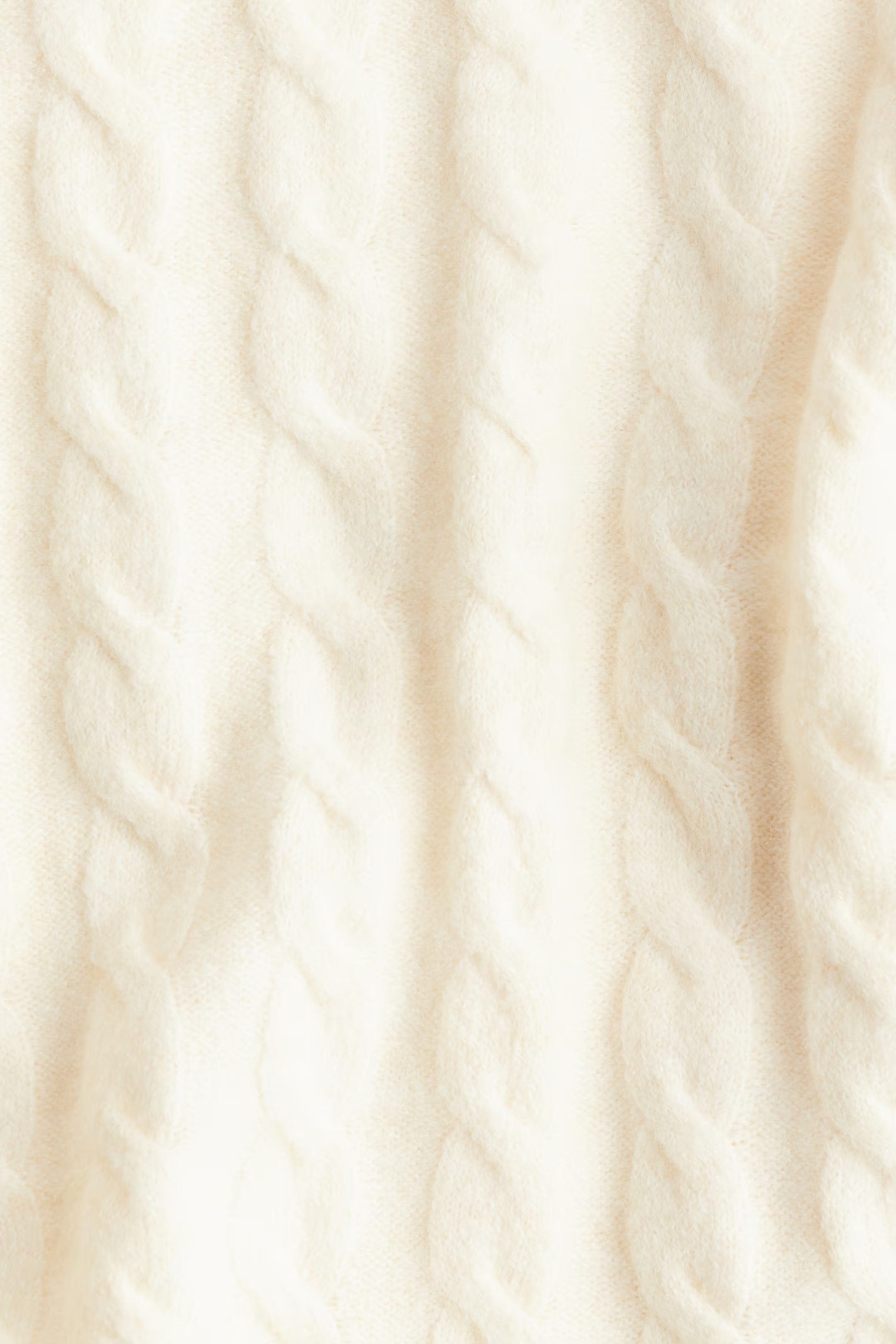 Cable-Knit Sweater - Round Neck - Long sleeve - Cream - Ladies | H&M US | H&M (US + CA)