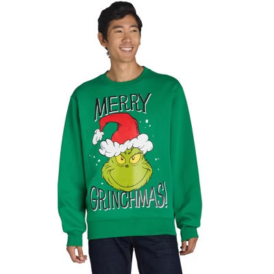 The Grinch Sweatshirt Mens Merry Grinchmas Light Up Sweater (Medium) Green | Target