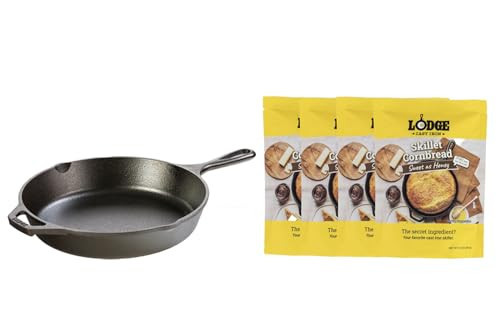 Bundle of Lodge 10.25 Inch Cast Iron Pre-Seasoned Skillet + Lodge Cast Iron Skillet Cornbread 17.4 oz (4 Pack) - Sweet As Honey | Amazon (US)