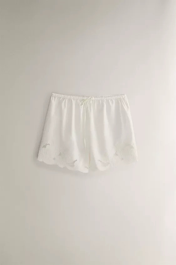 EMBROIDERED COTTON SHORTS | Zara US