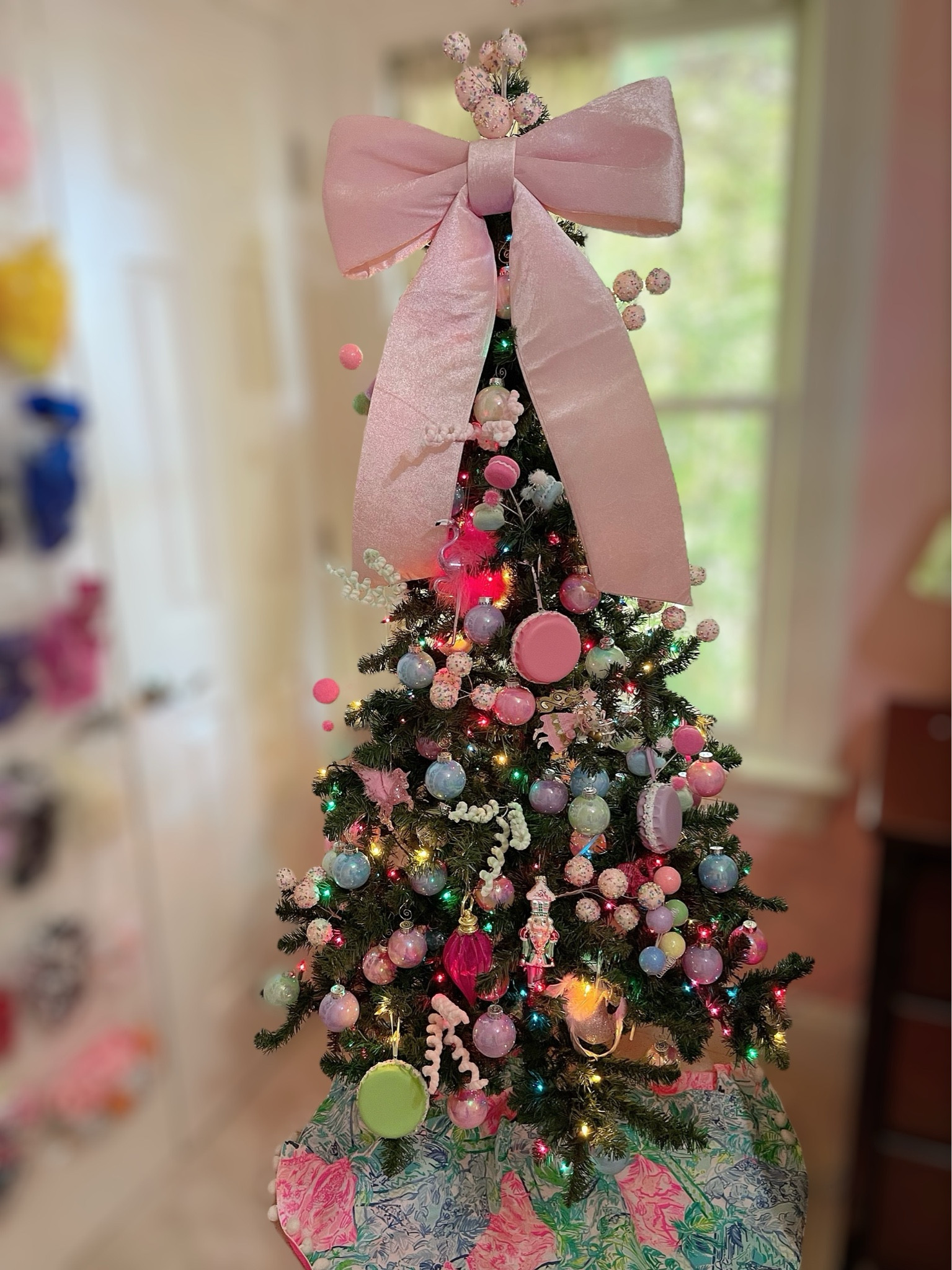 Colorful Christmas tree, bow tree topper, artificial trees, sugar plum fairy tree, pink Christmas decor 

#LTKHome #LTKFindsUnder50 #LTKHoliday
