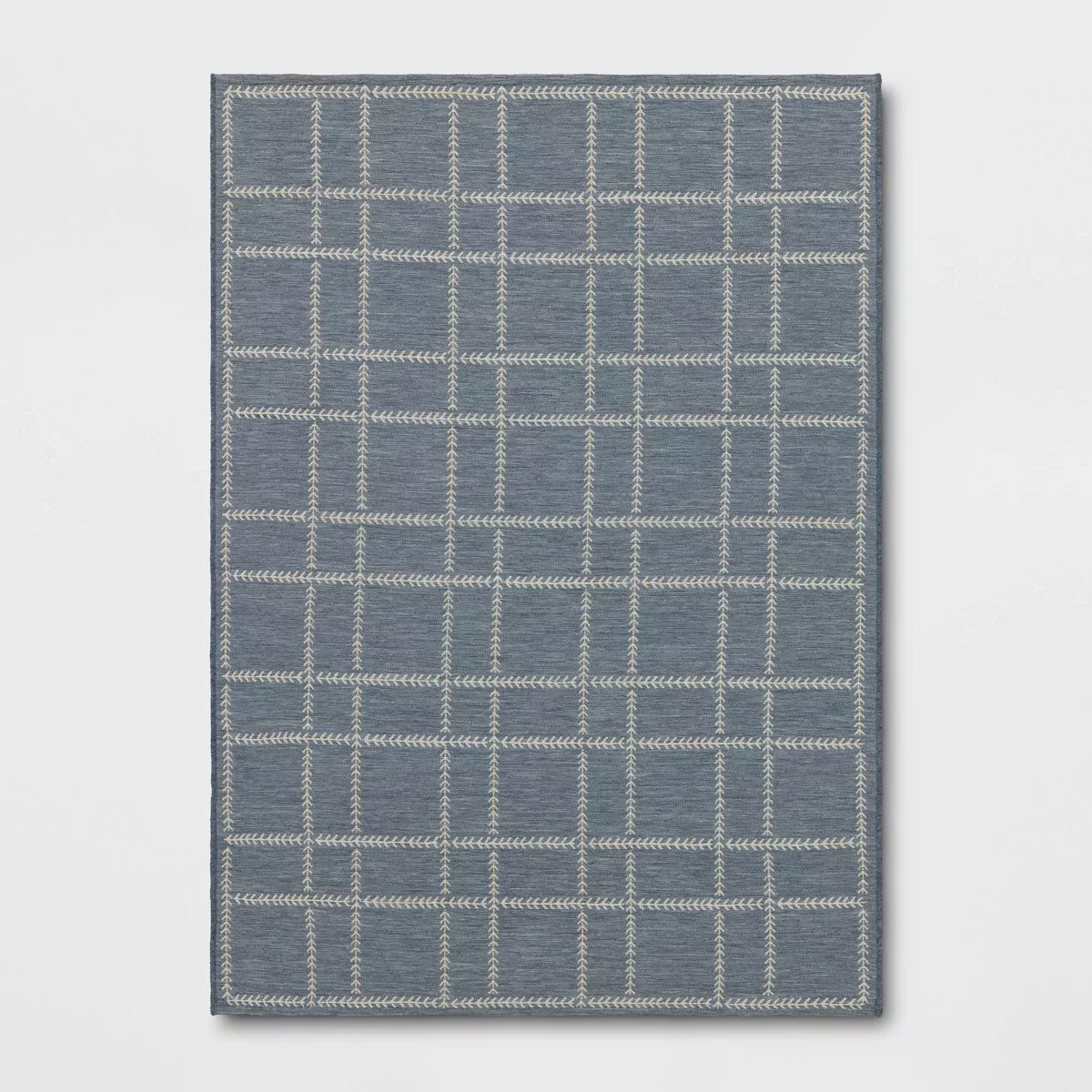 5'x7' Stitched Grid Woven Outdoor Area Rug Slate Blue - Threshold™ designed with Studio McGee | Target