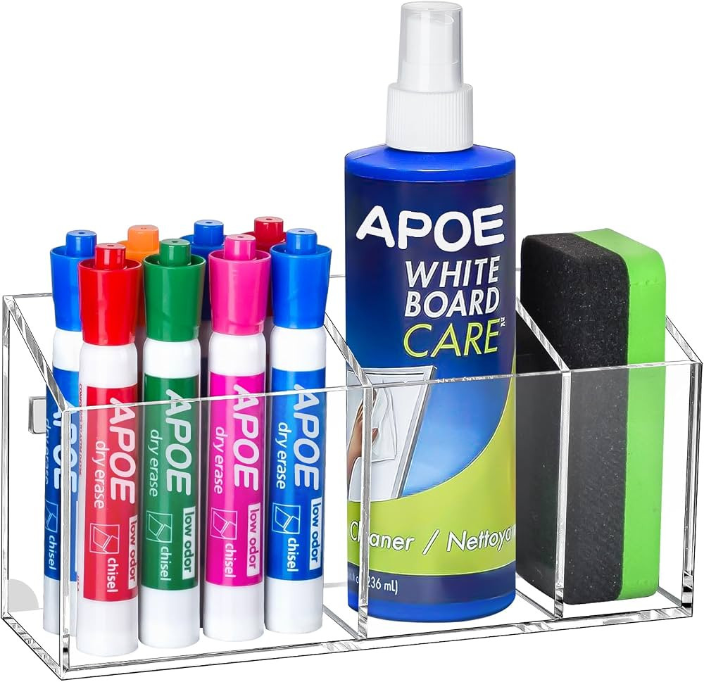 Magnetic Dry Erase Marker Holder, Acrylic Magnet Pen Holder for Whiteboard, Refrigerator, Magneti... | Amazon (US)