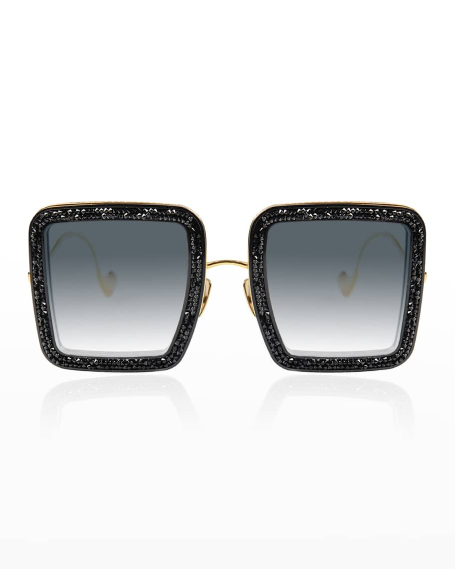 Anna-Karin Karlsson Beaming Sky Swarovski Square Acetate Sunglasses | Neiman Marcus