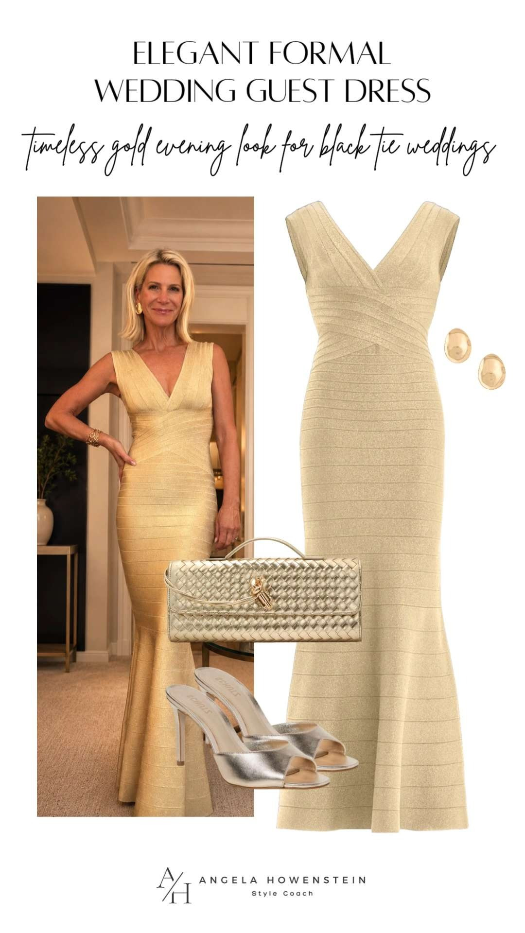 Elegant Gold Wedding Guest Dress for Black Tie Weddings.  

 #LTKootd #LTKSeasonal #LTKWedding
