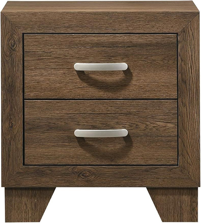 Acme Miquell Wooden 2-Drawer Bedroom Nightstand in Oak | Amazon (US)