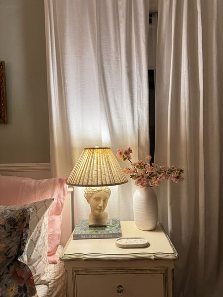 Bust lamp, white curtains, sheer curtains, French provincial nightstand 

#LTKSpringSale #LTKSeasonal #LTKhome