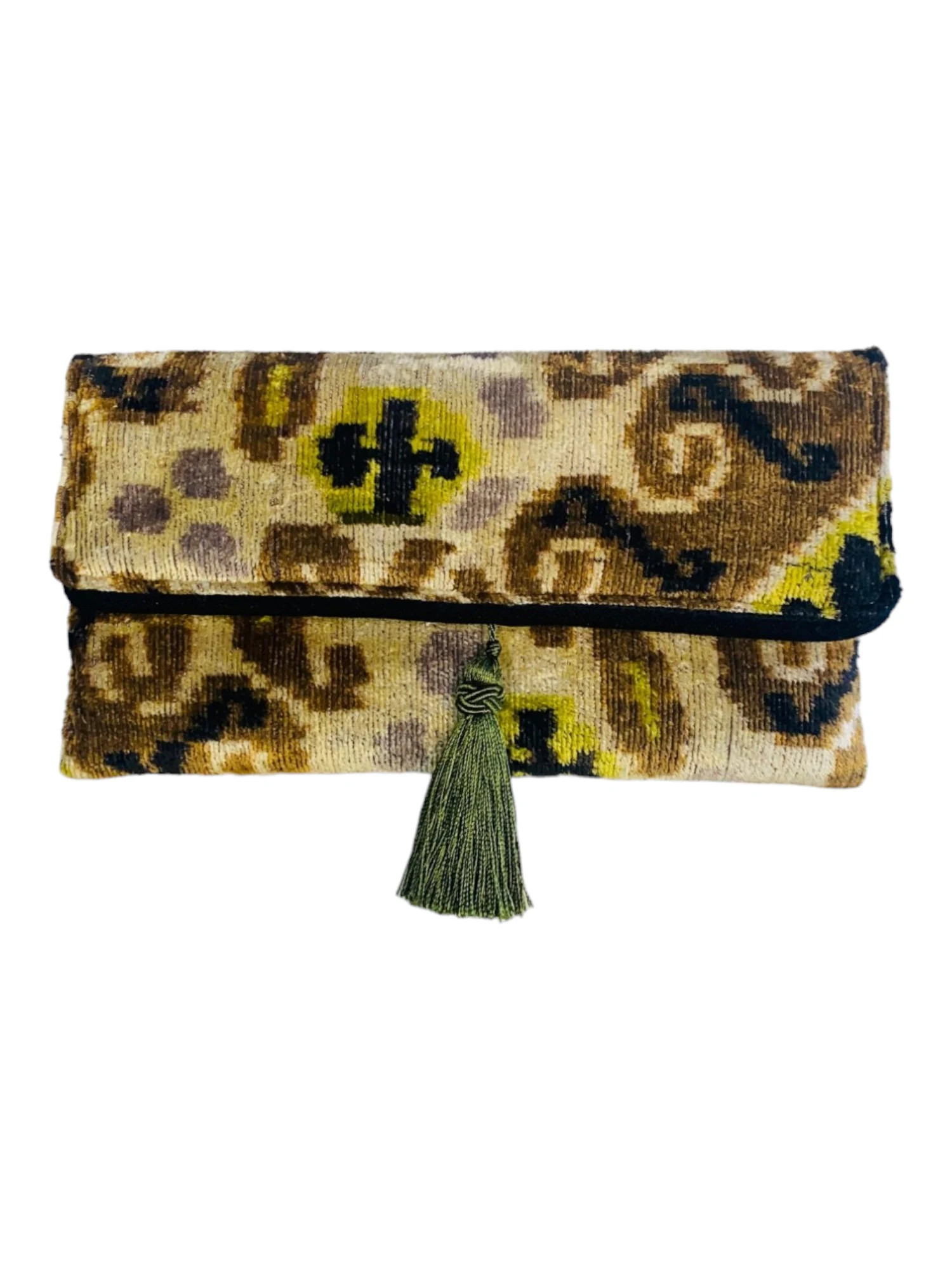 Handwoven Silk Velvet Ikat Clutch Bag, Ikat Purse, Elegant Velvet Silk Handbag, Brown and Beige Colored Clutch | Etsy (Global)
