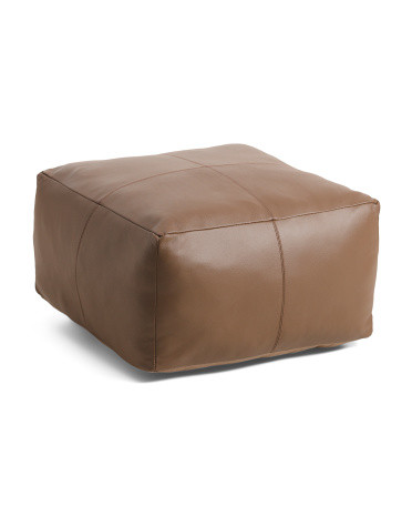 22x22x13 Leather Batton Pouf | Poufs & Ottomans  | Marshalls | Marshalls