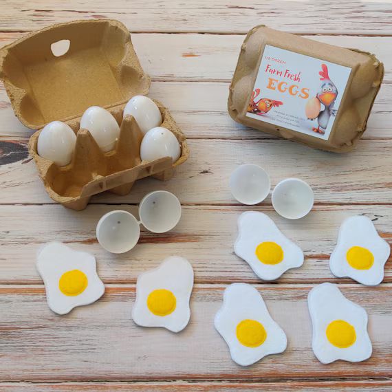 Pretend Eggs Play Food, Crackable Eggs, Felt Food, Breakfast Eggs, Pretend Play | Etsy (US)