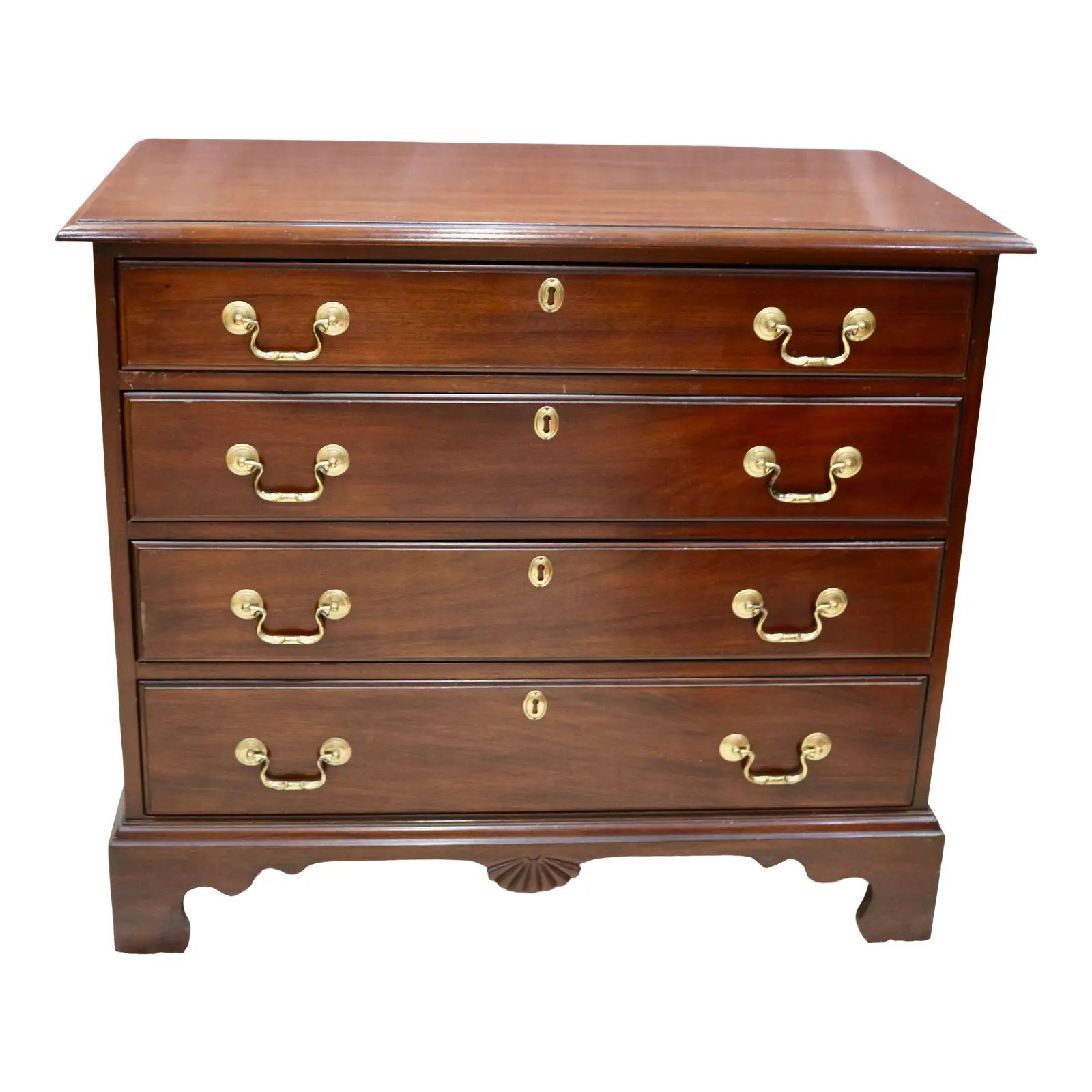 Davis Cabinet Furniture Co Solid Mahogany 4 Drawer Chest | Chairish