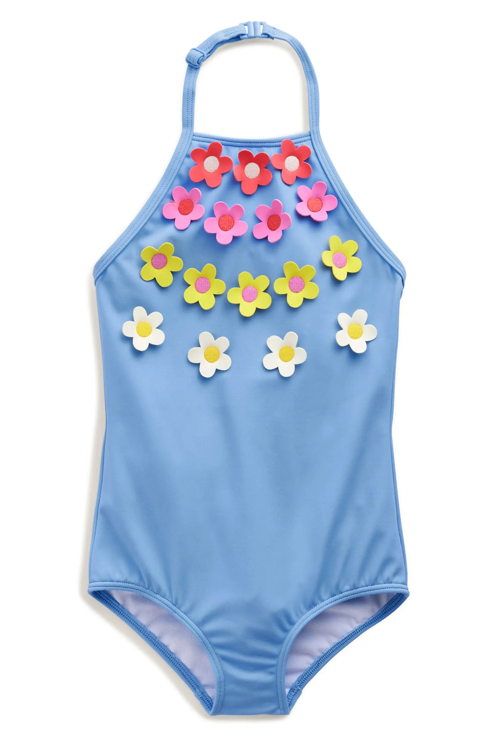 Kids' Floral Appliqué One-Piece Swimsuit | Nordstrom