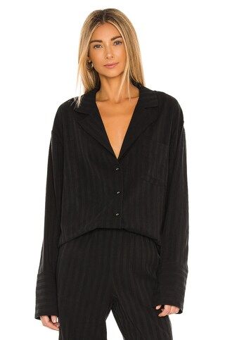 L'Academie Pajama Top With Patch Pocket in Black from Revolve.com | Revolve Clothing (Global)