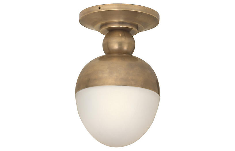 Clark Flush Mount, Hand-Rubbed Brass | One Kings Lane