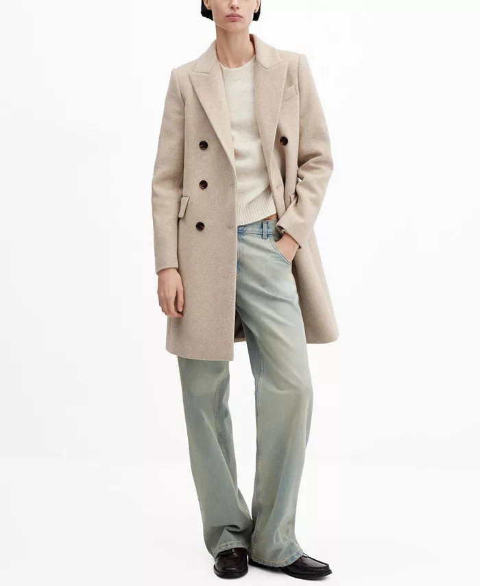 Women's Double-Breasted Wool Coat | Macy's