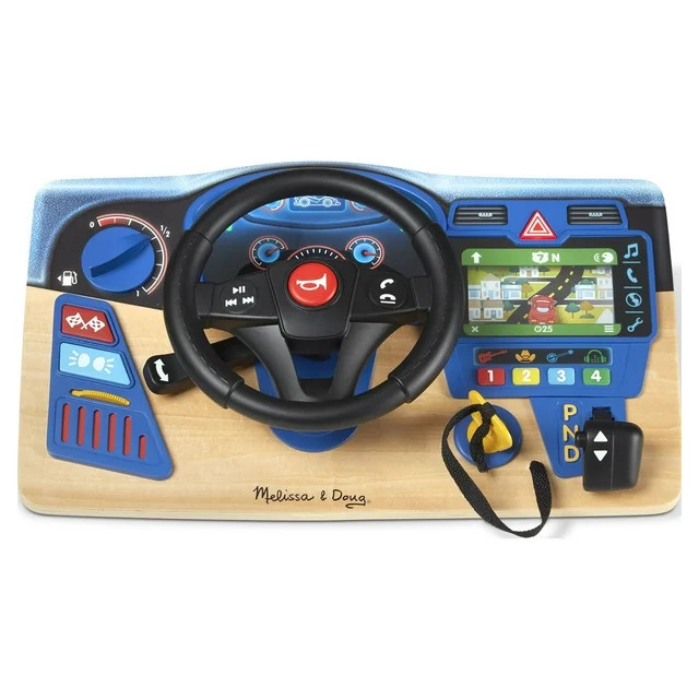 Melissa & Doug Vroom & Zoom Interactive Wooden Dashboard Steering Wheel Pretend Play Driving Toy ... | Walmart (US)