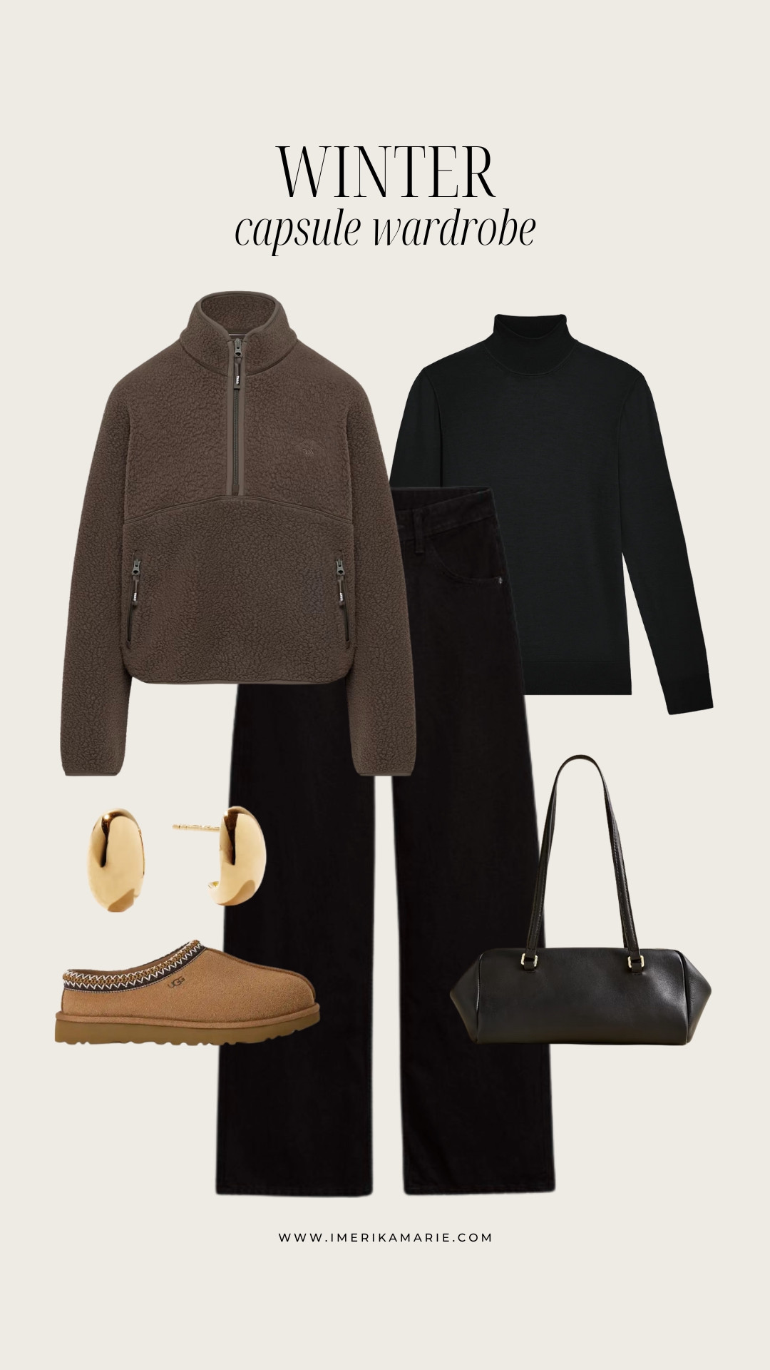 Winter Capsule Wardrobe. winter outfit. winter jeans. winter shoes. winter capsule. winter 2026. sherpa jacket. turtleneck. uggs. black purse. black bag 

 

#LTKootd #LTKSeasonal #LTKPetite