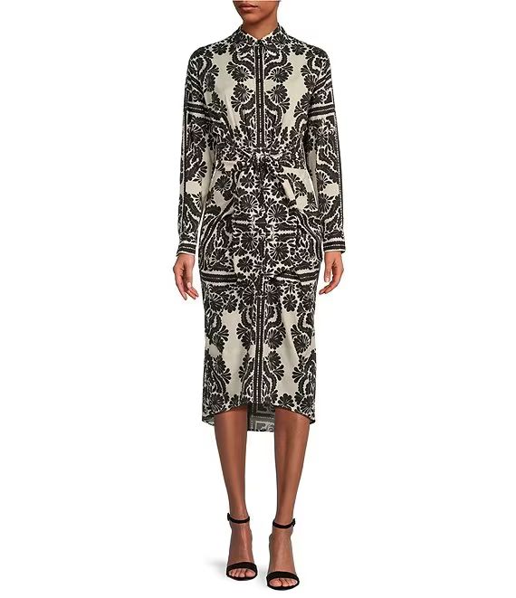 Roxanne Printed Long Sleeve Dress | Dillard's
