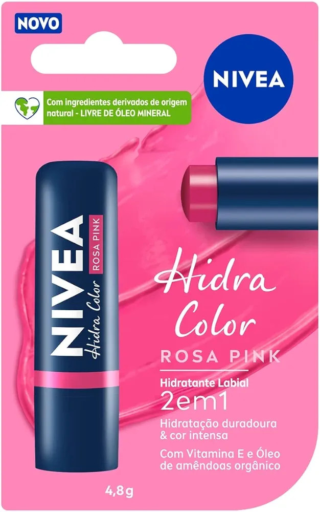 NIVEA Hidratante Labial Hidra Color 2 em 1 Rosa Pink 4,8g - Combina cor intensa e hidratação en... | Amazon (BR)