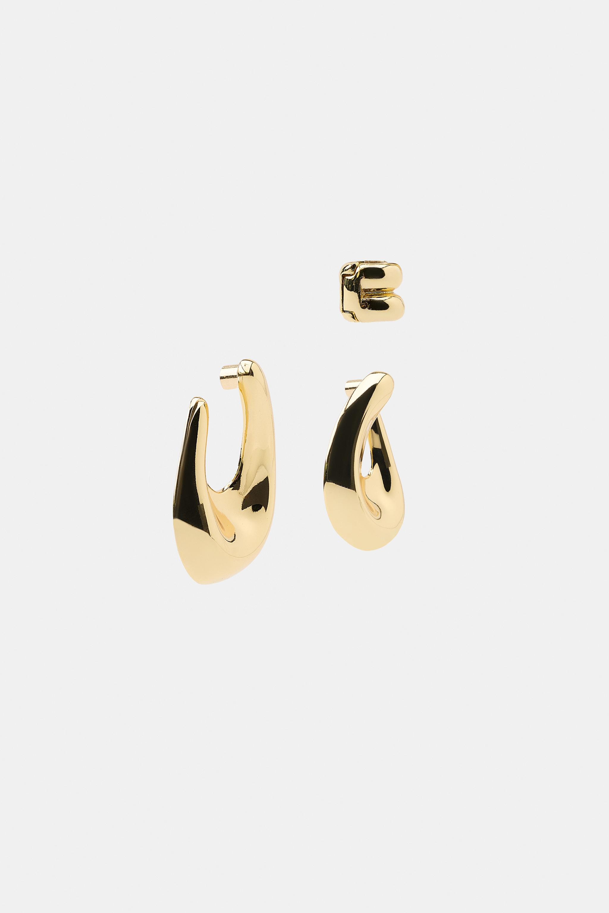 PACK OF OPEN HOOP AND EAR CUFF EARRINGS | Zara UK