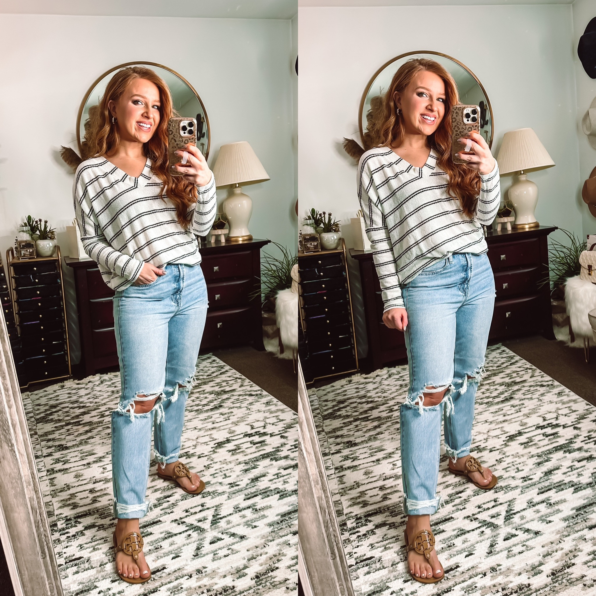 Casual spring style! Size small striped too and size 9 jeans (size up!) 

Pink lily code: March20



#LTKSeasonal #LTKunder50 #LTKtravel