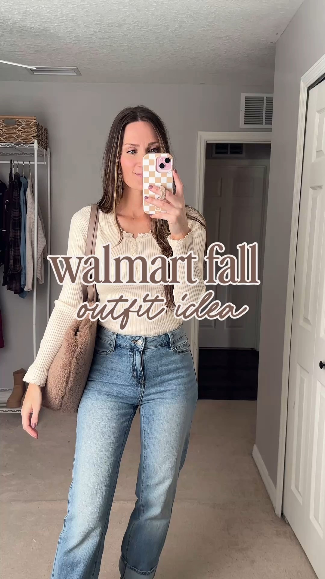 Walmart fall outfit idea!! I’m looooving all my new Walmart fall fashion find recently!! Here’s a few of my top top faves! How fun is the faux fur bag?! 

**sizing:
Scalloped Henley: small, fits tts
Cuffed Jeans: 2, fit tts
Dark brown ankle boots: 8.5, fit tts


#walmartfashion #viralwalmart #walmartoutfit @walmart 

#LTKSeasonal #LTKFindsUnder50 #LTKTall