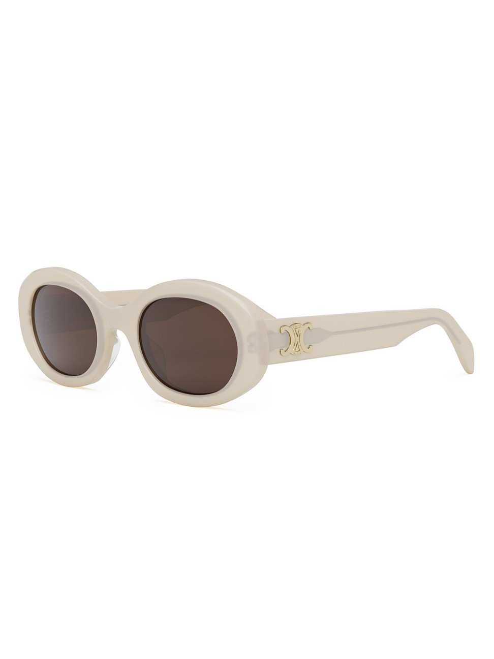 Men's Triomphe 51MM Oval Sunglasses - Ivory Brown - Ivory Brown | Saks Fifth Avenue