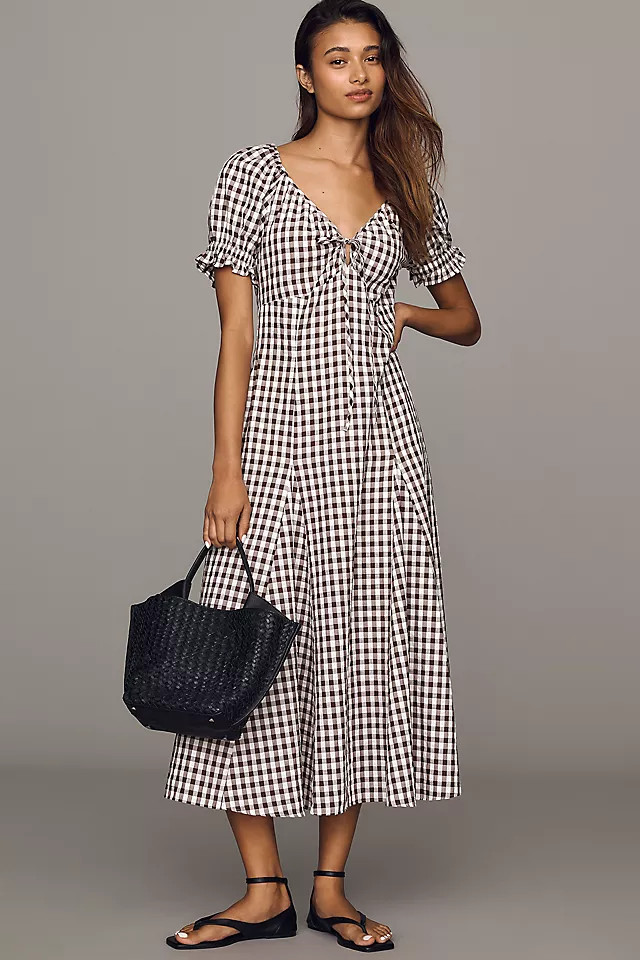 Puff Sleeve Midi Dress | Anthropologie (US)