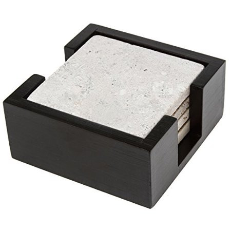 Thirstystone Travertine Drink Coasters with Wood Holder Included, Multicolor | Walmart (US)
