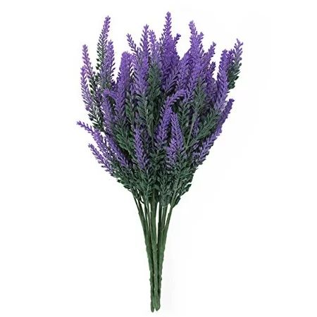 EZFLOWERY 6 Bundles Flocked Artificial Lavender Flowers Bouquet Arrangement, for Home Decor, Wedding | Walmart (US)