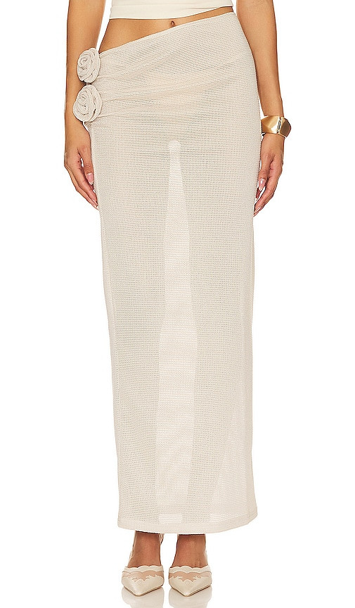 LIONESS Soul Mate Maxi Skirt in Cream. - size XXL | Revolve Clothing (Global)